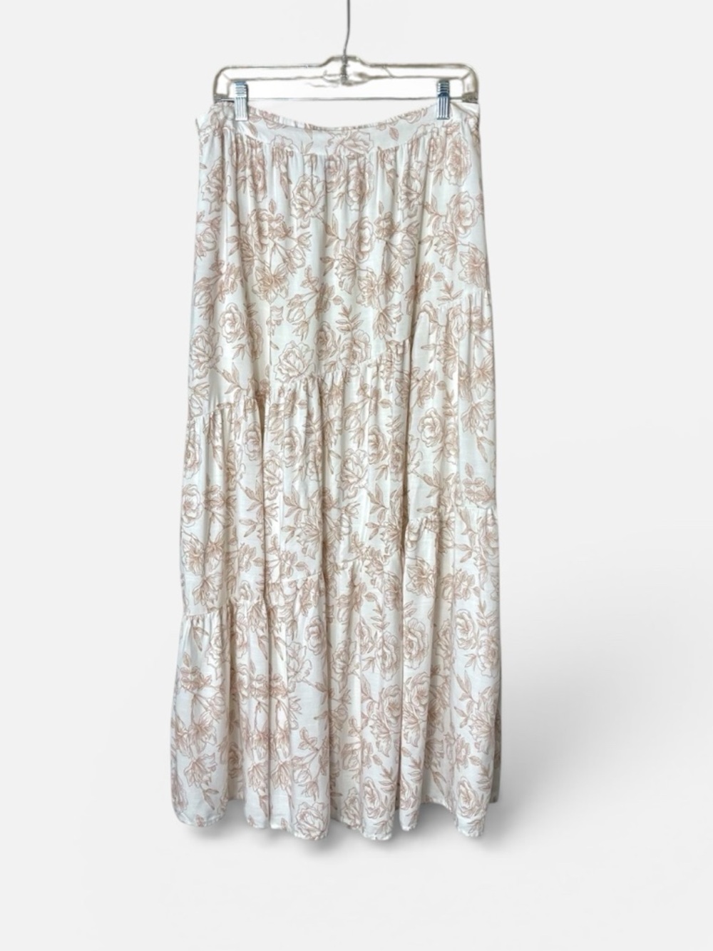 Boho Floral Tiered Maxi Skirt Size XL